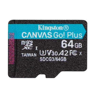 Kingston 64 GB microSDXC class 10 UHS-I U3 Canvas Go! Plus SDCG3/64GBSP