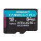 Kingston 64 GB microSDXC class 10 UHS-I U3 Canvas Go! Plus SDCG3/64GBSP