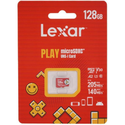 Lexar 128 GB microSDXC Play UHS-I U3 V30 A2 Class 10 (LMSPLAY128G-BNSNG)