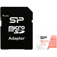 Silicon Power 512 GB microSDXC UHS-I (U3) V30 A1 V30 Superior + SD adapter SP512GBSTXDV3V20SP