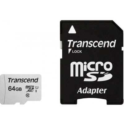 Transcend 64 GB microSDXC Class 10 UHS-I U3 330S + SD Adapter TS64GUSD330S