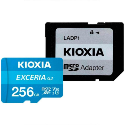 Kioxia 256 GB microSDXC Exceria G2 UHS-I U3 V30 A1 Class 10 + SD-adapter (LMEX2L256GG2)