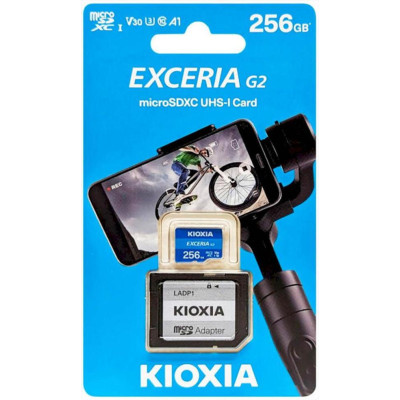 Kioxia 256 GB microSDXC Exceria G2 UHS-I U3 V30 A1 Class 10 + SD-adapter (LMEX2L256GG2)