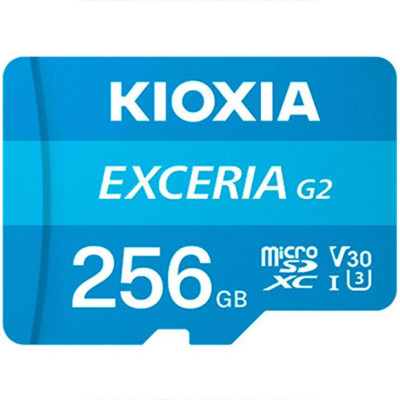 Kioxia 256 GB microSDXC Exceria G2 UHS-I U3 V30 A1 Class 10 + SD-adapter (LMEX2L256GG2)