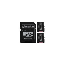 Kingston 64 GB microSDXC Class 10 UHS-I Canvas Select Plus Two Pack + SD Adapter SDCS2/64GB-2P1A