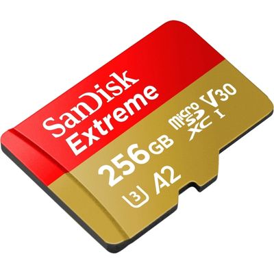 SanDisk 256 GB microSDXC UHS-I U3 V30 A2 Extreme (SDSQXAV-256G-GN6MA)