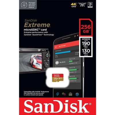 SanDisk 256 GB microSDXC UHS-I U3 V30 A2 Extreme (SDSQXAV-256G-GN6MA)