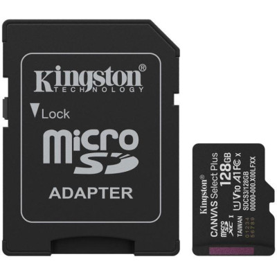 Kingston 128 GB microSDXC Canvas Select Plus Gen3 + SD-Adapter SDCS3/128GB