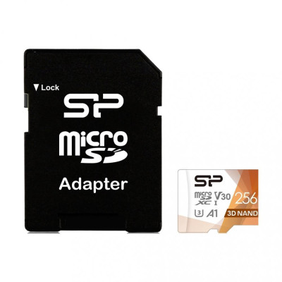SILICON POWER microSDXC Superior Pro Colorful 256GB UHS-I U3 V30 A1 Class 10 + SD-adapter (SP256GBSTXDU3V20AB)