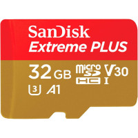 SanDisk 32 GB microSDHC UHS-I U3 Extreme Plus A1 + SD Adapter SDSQXBG-032G-GN6MA