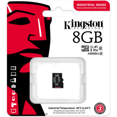 Kingston 8 GB microSDHC UHS-I (U3) V30 A1 Industrial (SDCIT2/8GBSP)