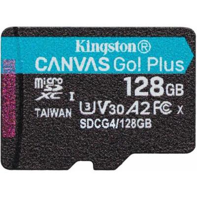 Kingston 128 GB microSDXC Canvas Go! Plus UHS-I U3 V30 A2 Class 10 (SDCG4/128GBSP)