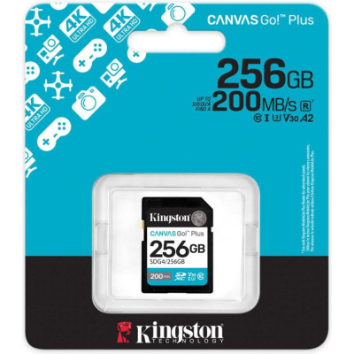 Kingston 256 GB SDXC Canvas Go! Plus UHS-I U3 V30 Class 10 (SDG4/256GB)