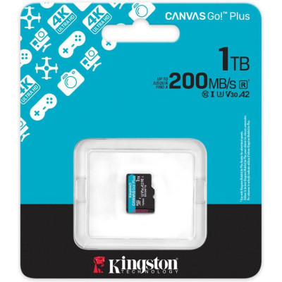 Kingston 1 TB microSDXC Canvas Go! Plus UHS-I U3 V30 A2 Class 10 (SDCG4/1TBSP)