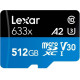 Lexar 512 GB microSDXC High Performance 633x UHS-I U3 V30 A2 Class 10 + SD-adapter (LSDMI512BB633A)