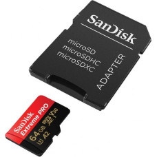 SanDisk 64 GB microSDXC UHS-I U3 Extreme Pro + SD Adapter SDSQXCU-064G-GN6MA