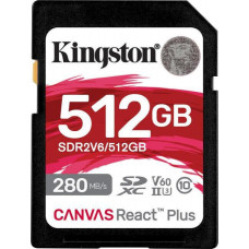 Kingston 512 GB SDXC Canvas React Plus UHS-II U3 V60 Class 10 (SDR2V6/512GB)