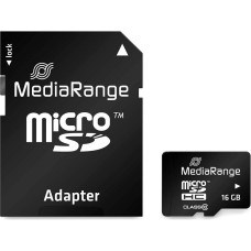 MediaRange 16 GB microSDHC class 10 + SD adapter MR958