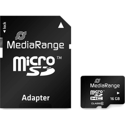 MediaRange 16 GB microSDHC class 10 + SD adapter MR958