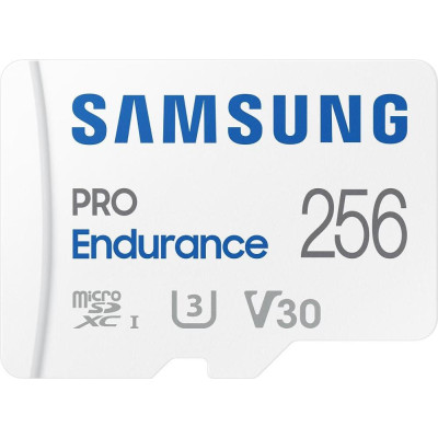 Samsung 256 GB microSDXC Class 10 UHS-I U3 V30 Pro Endurance + SD adapter MB-MJ256KA