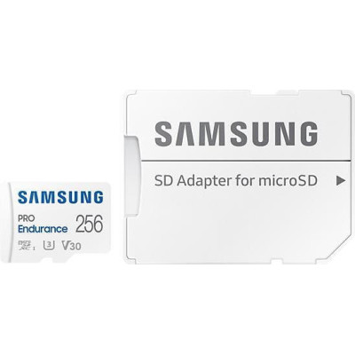 Samsung 256 GB microSDXC Class 10 UHS-I U3 V30 Pro Endurance + SD adapter MB-MJ256KA