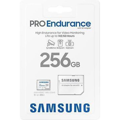 Samsung 256 GB microSDXC Class 10 UHS-I U3 V30 Pro Endurance + SD adapter MB-MJ256KA