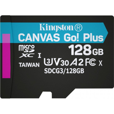 Kingston 128 GB microSDXC class 10 UHS-I U3 Canvas Go! Plus SDCG3/128GBSP
