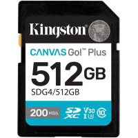 Kingston 512 GB SDXC Canvas Go! Plus UHS-I U3 V30 Class 10 (SDG4/512GB)