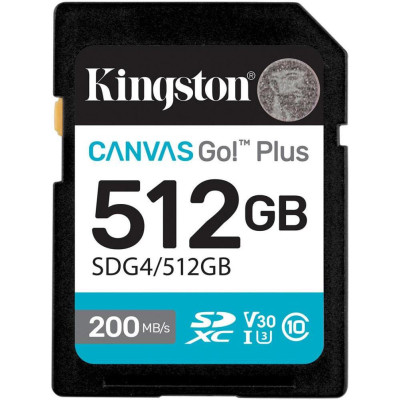 Kingston 512 GB SDXC Canvas Go! Plus UHS-I U3 V30 Class 10 (SDG4/512GB)