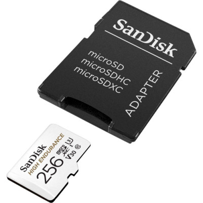 SanDisk 256 GB microSDXC High Endurance UHS-I U3 V30 + SD adapter SDSQQNR-256G-GN6IA