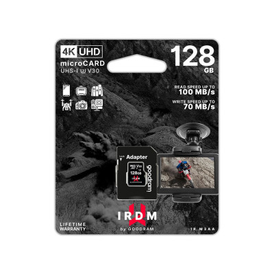 GOODRAM 128 GB microSDXC UHS-I U3 V30 IRDM + SD adapter IR-M3AA-1280R12