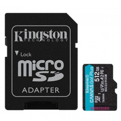 Kingston 512 GB microSDXC class 10 UHS-I U3 Canvas Go! Plus + SD Adapter SDCG3/512GB