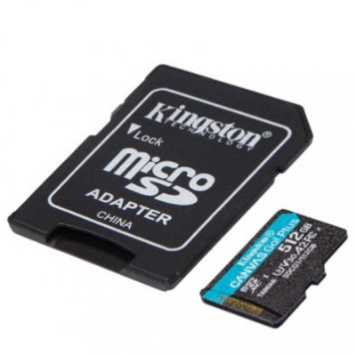Kingston 512 GB microSDXC class 10 UHS-I U3 Canvas Go! Plus + SD Adapter SDCG3/512GB