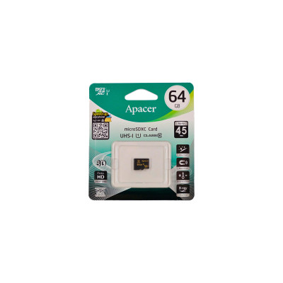 Apacer 64 GB microSDXC Class 10 UHS-I AP64GMCSX10U1-RA