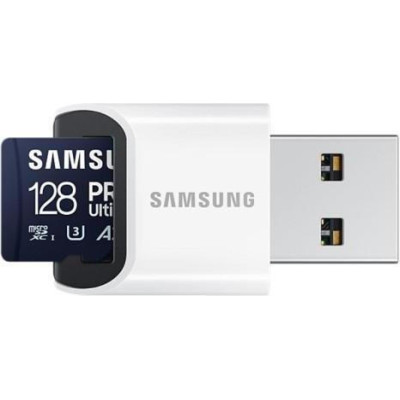Samsung 128 GB Pro Ultimate microSDXC Class 10 UHS-I U3 A2 + Reader (MB-MY128SB/WW)