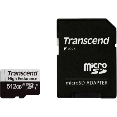 Transcend 512 GB microSDXC Clase 10 UHS-I (U3) + SD-adapter (TS512GUSD350V)