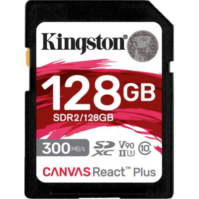 Kingston 128 GB SDXC Class 10 UHS-II U3 Canvas React Plus SDR2/128GB