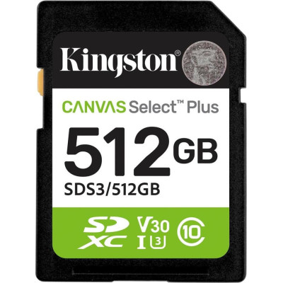 Kingston 512GB SDXC Canvas Select Plus Gen3 SDS3/512GB