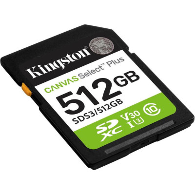 Kingston 512GB SDXC Canvas Select Plus Gen3 SDS3/512GB