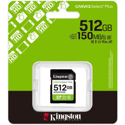 Kingston 512GB SDXC Canvas Select Plus Gen3 SDS3/512GB