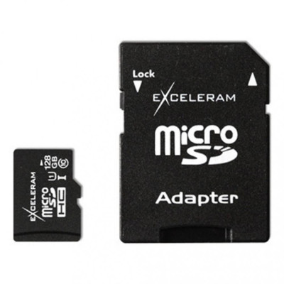 Exceleram 128 GB microSDXC class 10 UHS-I + SD Adapter MSD12810A