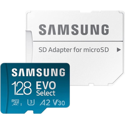 Samsung 128 GB microSDXC UHS-I U3 V30 A2 EVO Select + SD Adapter MB-ME128KA