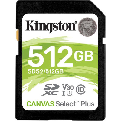 Kingston 512 GB SDXC Class 10 UHS-I U3 Canvas Select Plus SDS2/512GB