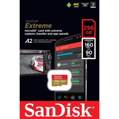 SanDisk 256 GB microSDXC Class 10 UHS-I U3 SDSQXA1-256G-GN6MN