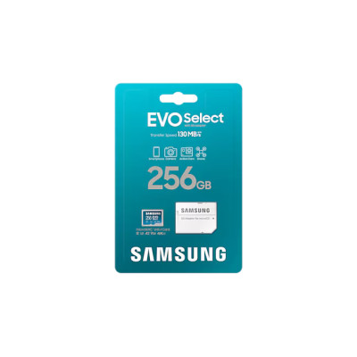 Samsung 256 GB microSDXC UHS-I U3 V30 A2 EVO Select + SD Adapter MB-ME256KA