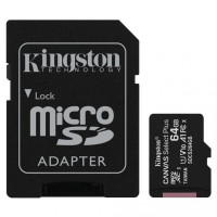 Kingston 64 GB microSDXC Class 10 UHS-I Canvas Select Plus + SD Adapter SDCS2/64GB