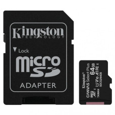 Kingston 64 GB microSDXC Class 10 UHS-I Canvas Select Plus + SD Adapter SDCS2/64GB