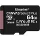 Kingston 64 GB microSDXC Class 10 UHS-I Canvas Select Plus + SD Adapter SDCS2/64GB