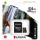 Kingston 64 GB microSDXC Class 10 UHS-I Canvas Select Plus + SD Adapter SDCS2/64GB