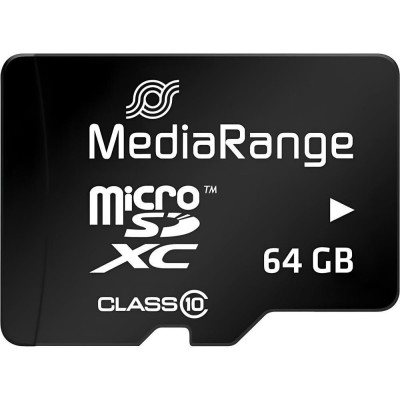 MediaRange 64 GB microSDXC Class 10 + SD Adapter MR955